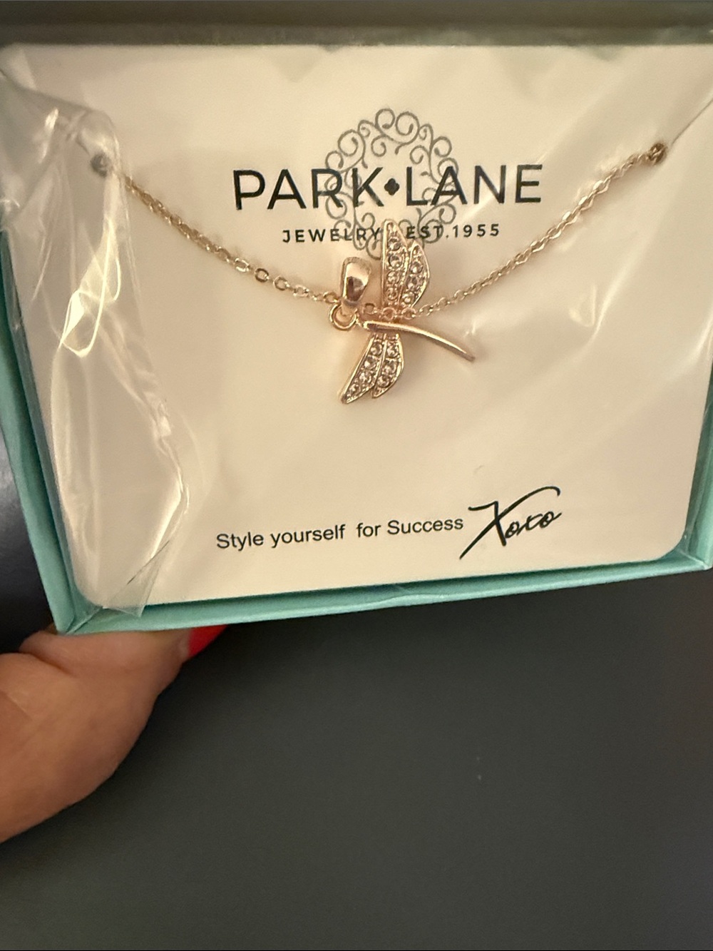 Park Lane Illuminate Rose Gold Dragonfly Necklace NIB
